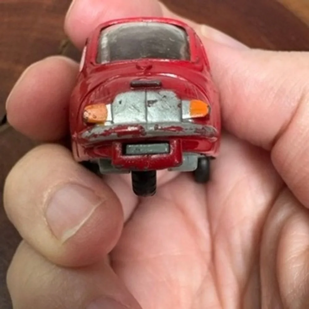 Vintage Red Heinkel Kabine Bubble Car Die-Cast Miniature Microcar Toy